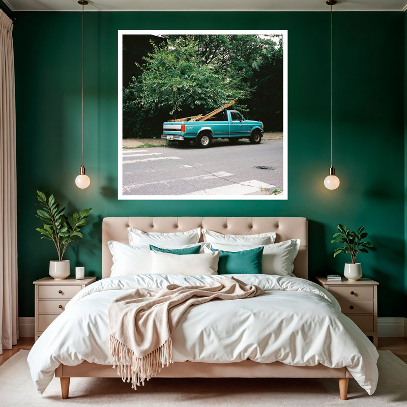 Good Good "Kensington Ford", art mural par Stanley Collins | Reproduction de photo encadrée - Carré, H 48 po x l 48 po, Blanc