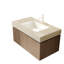 Meuble-lavabo suspendu de 91 cm (36 po) avec lavabo en pierre frittée et céramique, armoire en contreplaqué avec tiroirs et porte, préassemblé, beige, design fonctionnel, tiroirs bruns-10870849-10870850