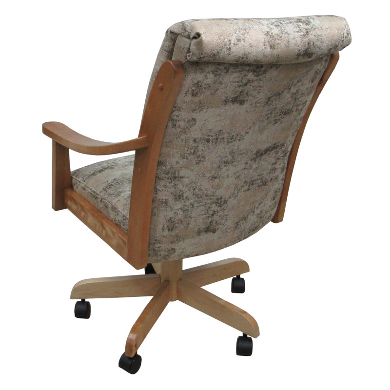 Evteka Dining Caster Chair with Arms, Poet Desert, Walnut
