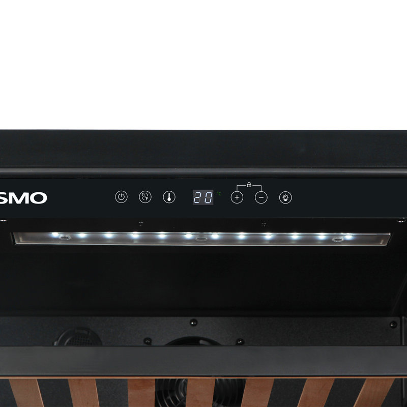 Cosmo Lumin Collection 24 In. 52-bottle Single Zone Compressor Wine Cooler, Digital Controls, Led Lighting, Matte Black