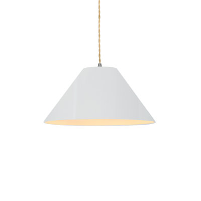 Radiance - Avola 1-Light Pendant - 15"W x 7.25"H - Replaceable Bulb - Beige Twist Cord