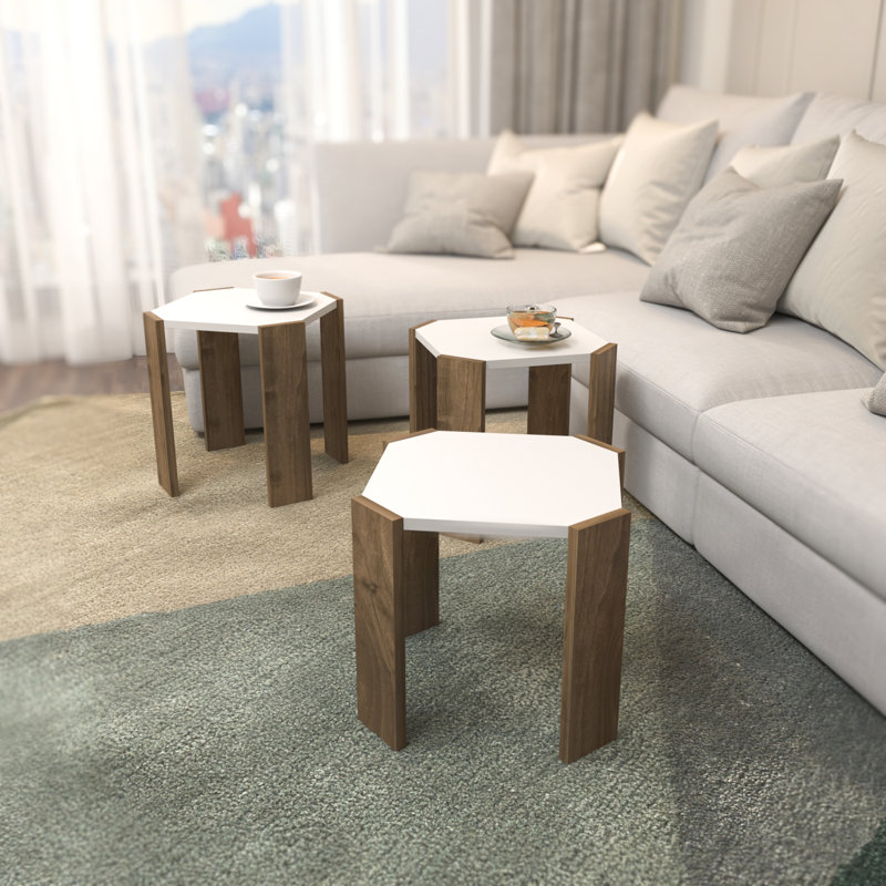 Lori Coffee Table, White/Brown
