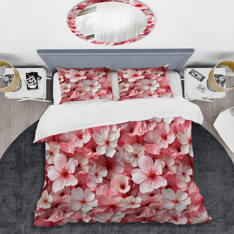 Ensemble de housse de couette V rose, Housse de couette simple + 1 taie décorative stan