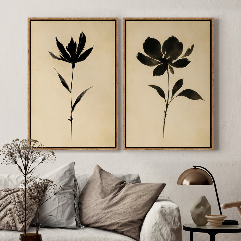 Art mural encadré sur toile, rétro muraux abstraits pour chambre à coucher, H 24 po x l 16 po, Naturel