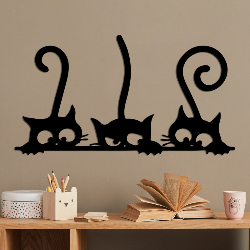 Élégant accessoire mural en métal noir décoratif, 23,6 po x 13,0 po | Fabrication 100% métal, épaisseur: 0,06 po | Parfait pour la décoration intérieure, design unique pour le salon, la chambre à coucher et les espaces de bureau