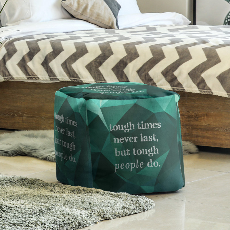 Upholstered Ottoman, Emerald