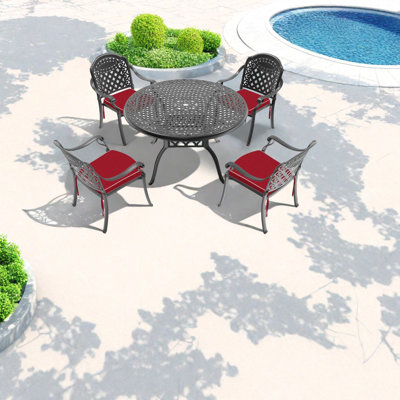 Durable Cast Aluminum Patio Dining Set, Elegant Design For Outdoor Entertaining