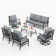 Akadian 9 - Person Patio Conversation Set with 2 Swivel Lounge Chairs