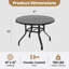 Tables de patio durables, grain de bois rond en métal de 41 pouces pour la cour