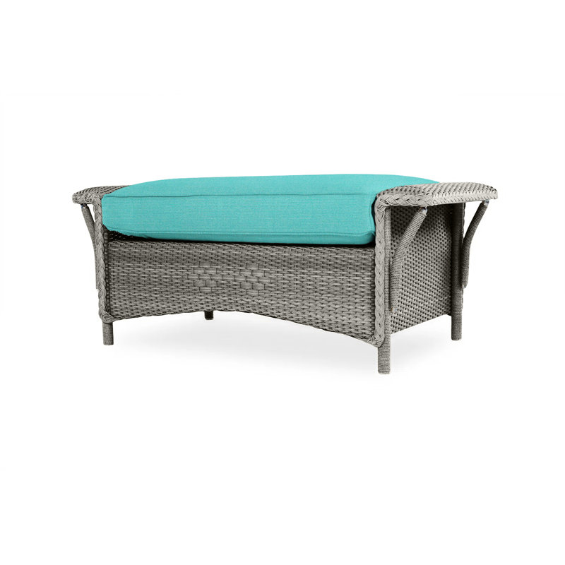 Nantucket Outdoor Ottoman, Demo Mist, Pewter