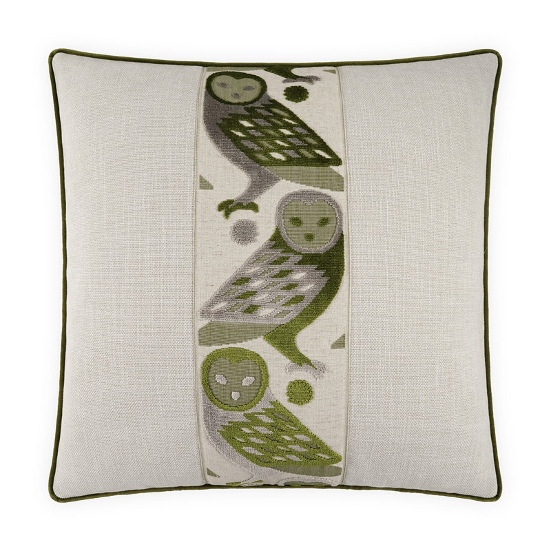Otus Square Pillow Cover & Insert, Kiwi, Square 22"