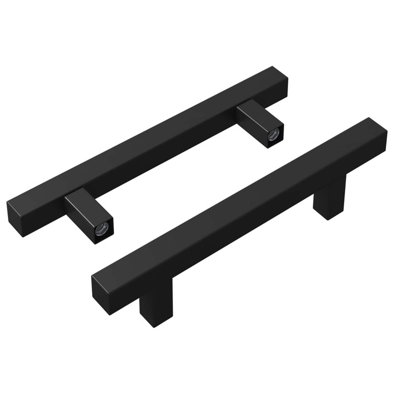 Vidaxl Cabinet Handle Black Stainless Steel Modern Cabinets Drawer Pull