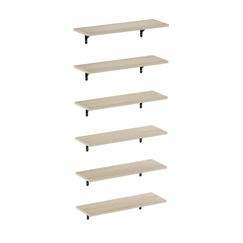 6 Piece Floating Shelf, 0.6" H x 23.6" W x 7.8" D, Metropolitan Pine