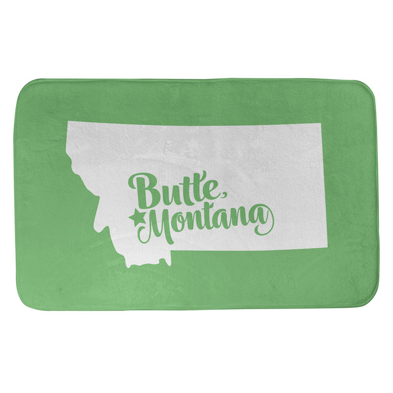 Tapis rectangulaire antidérapant pour salle de bain, L 21 po x L 34 po, Vert, Bismarck, Dakota du Nord