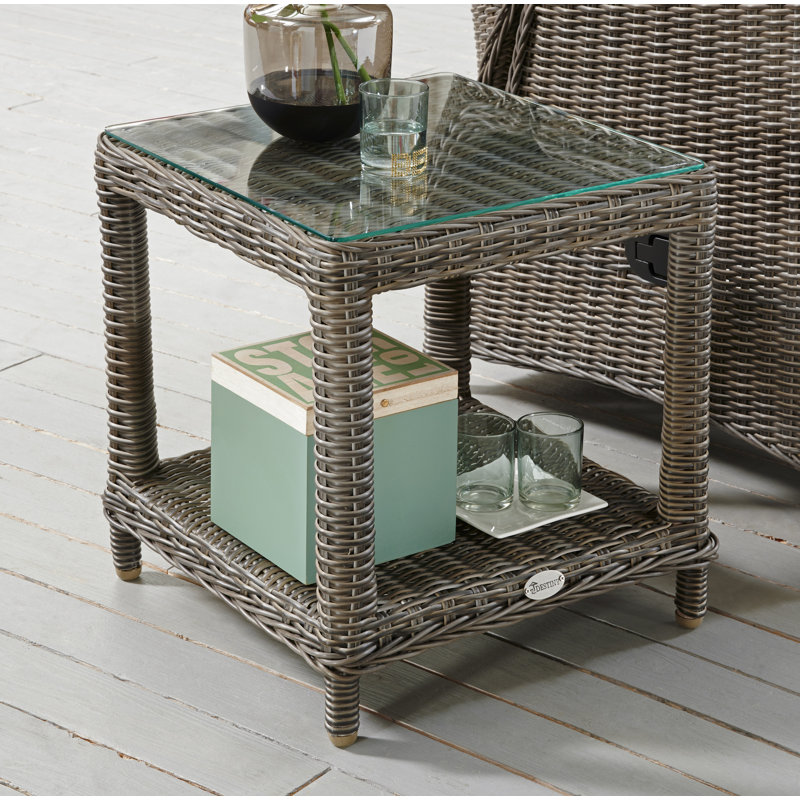 Kinney Rattan Coffee Table, Grey