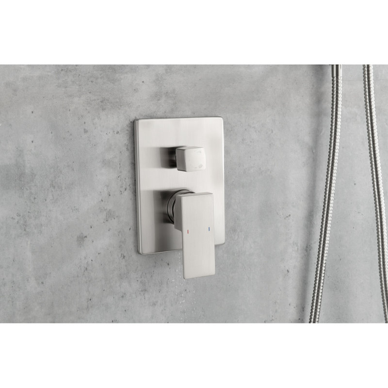 Shower System,Waterfall Rainfall Shower Head With Handheld, Shower Faucet Set For Bathroom Wall Mounted, Brushed Nickel