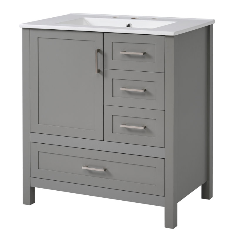 30" Bathroom Vanity with Sink Combination Set, Gray