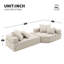 Canapé modulaire surdimensionné Boneless, ensemble de canapé de plancher Boucle de luxe, canapé convertible compressé, canapé spacieux rempli de mousse pour le salon, combinaison gratuite de 3 PC