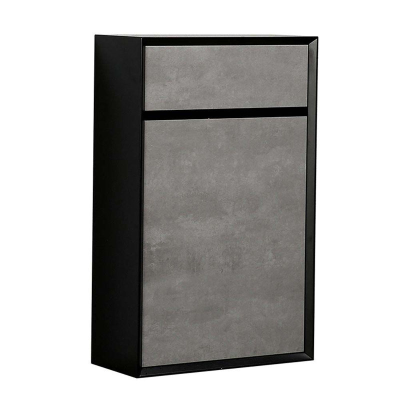 Bathroom Storage Cabinet, Black/Concrete