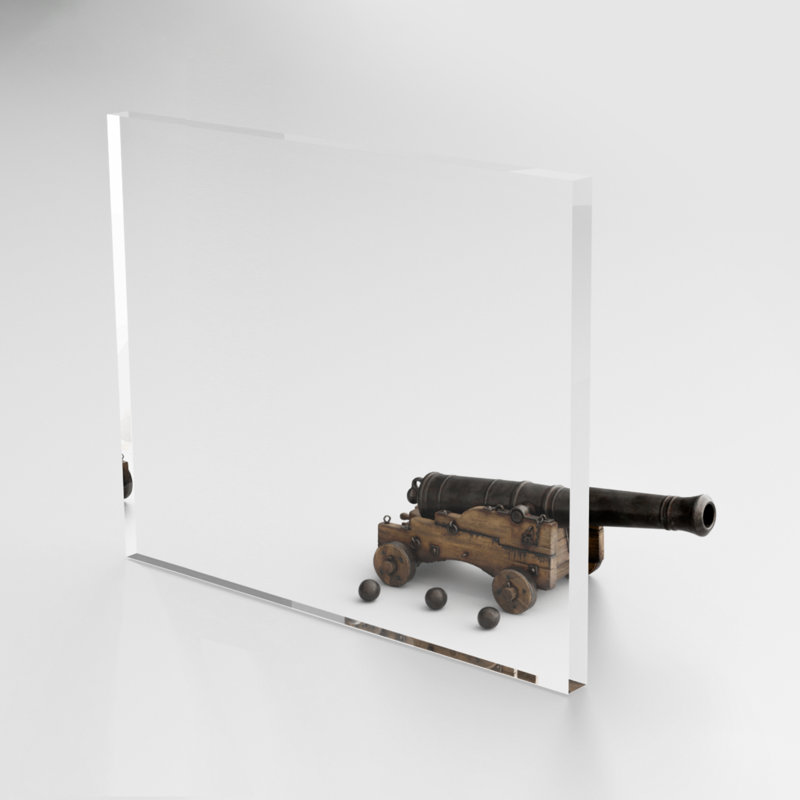 Drap en plexiglas, H 20 po x l 24 po x P 0,50 po