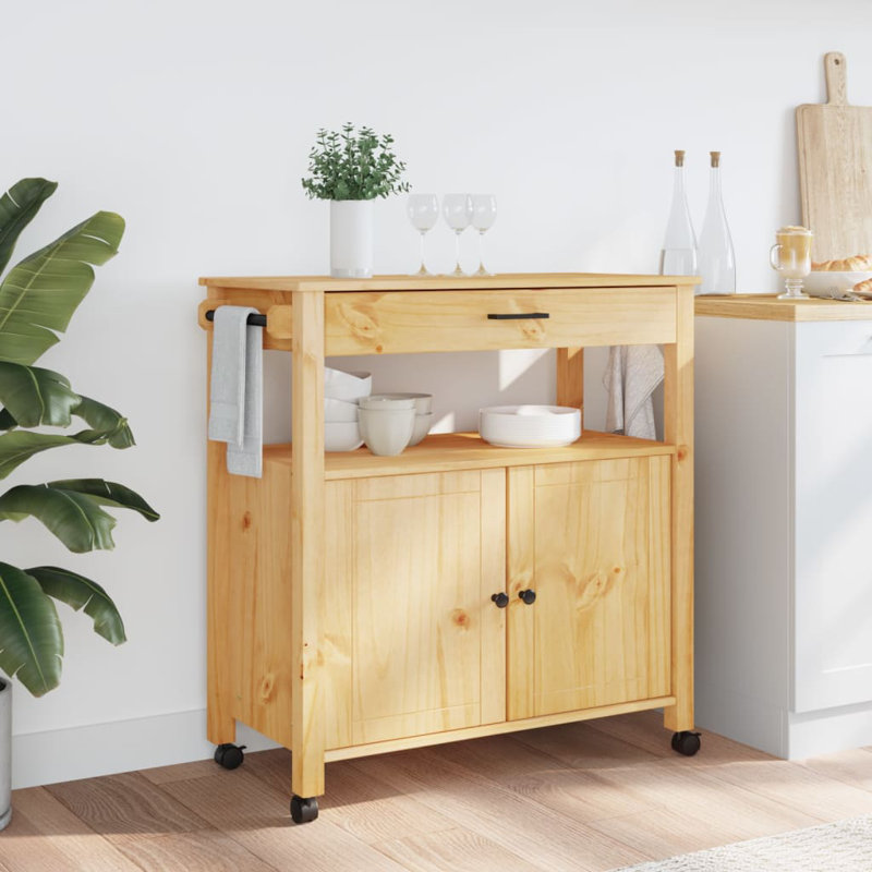 Kitchen Serving Cart, Honey