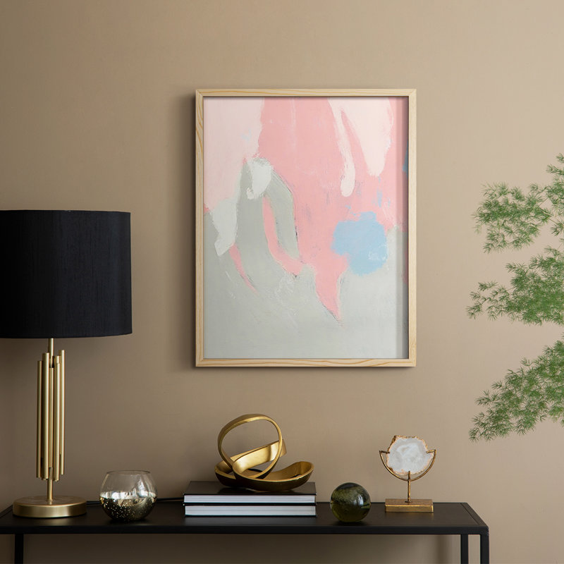 Blushing Abstract I Framed Print - Solid Wood, 11" H x 9" W