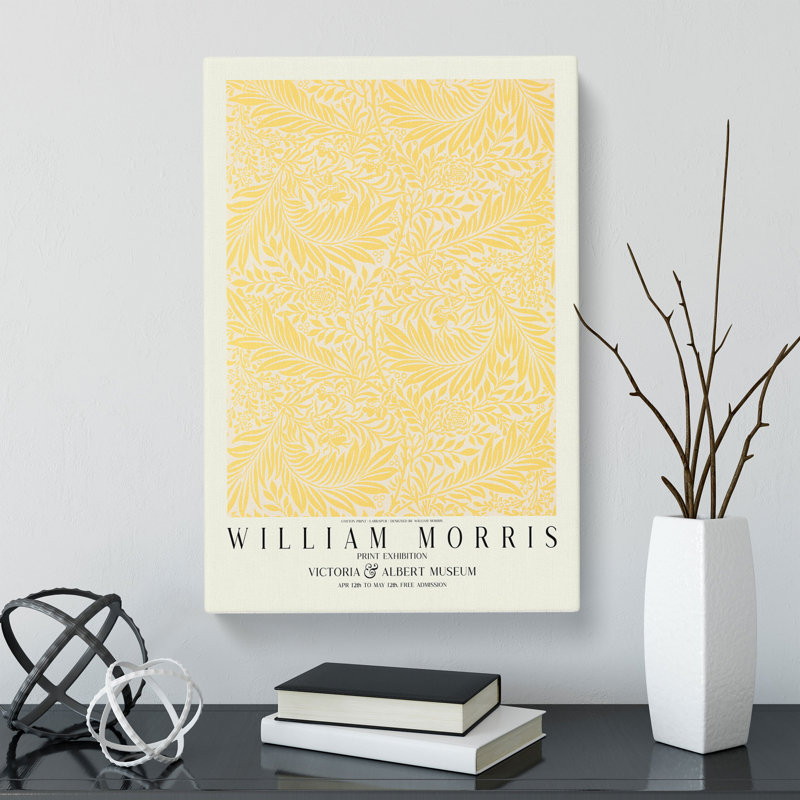 Larkspur With Border by William Morris - Wrapped Canvas, 50cm H x 35cm W x 3cm D