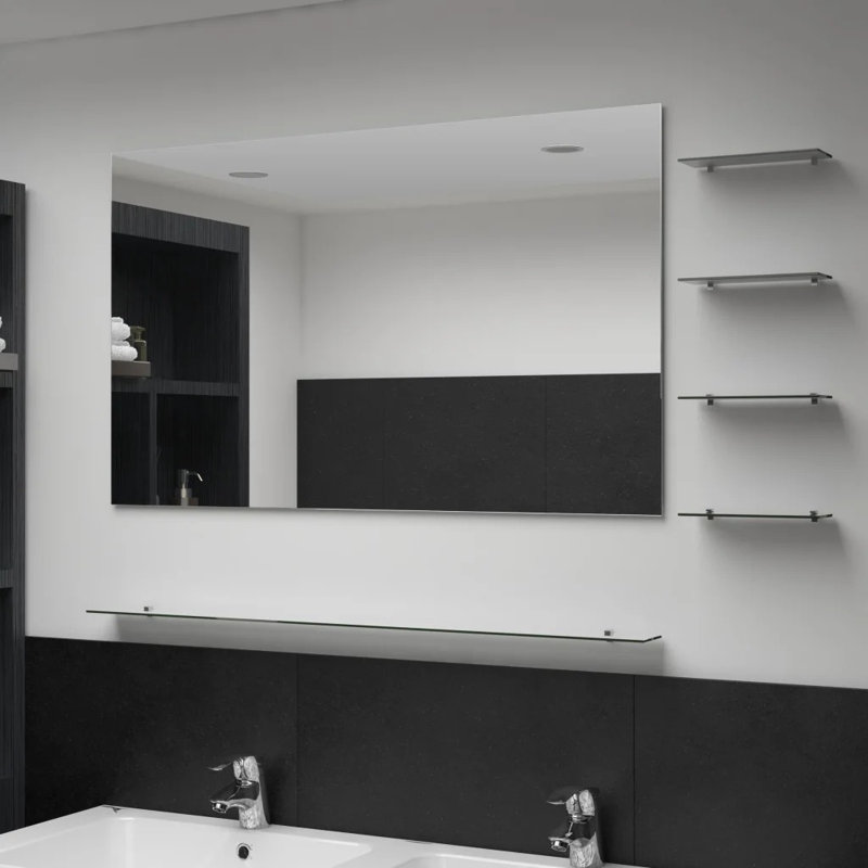 Anadelia Wall Mirror with Shelves, 100cm H x 60cm W