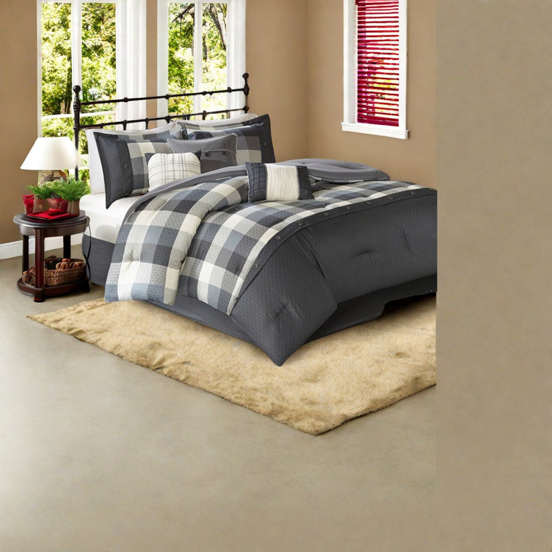 Ensembles de literie confortables, style ferme en polyester gris pour la maison