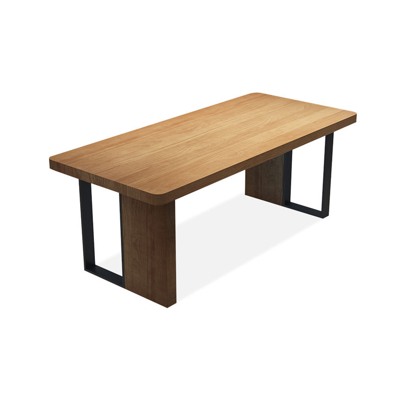 Bureau rectangulaire en bois massif noyer, H 29,53 po x l 62,99 po x P 27,56 po