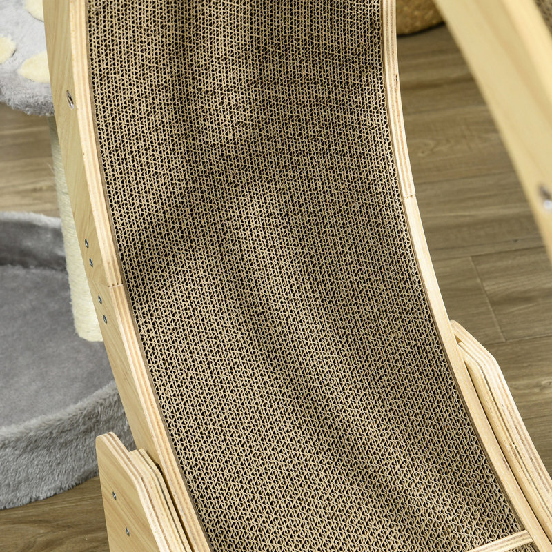 Paquet de 4 planches à griffer pour chat, brun brillant, pour chats d'intérieur, poteau réversible, charme des meubles