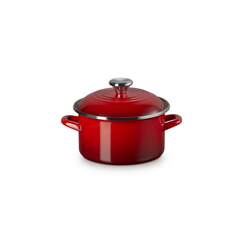 Le Creuset Enamel On Steel Petite Stockpot 3.8Qt. Flame, Cerise