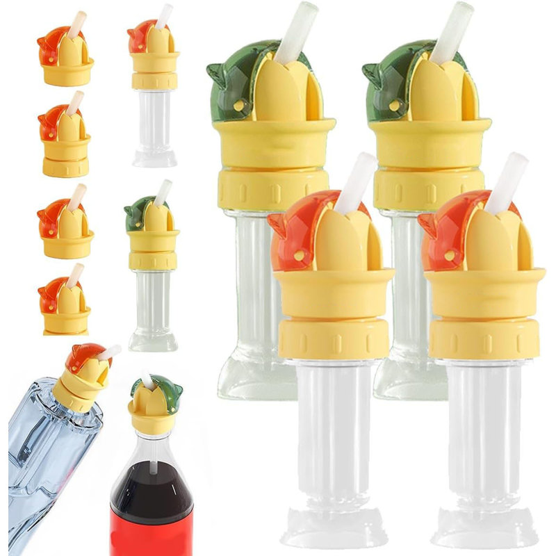 Bouchon de conversion de bec de bouteille d'eau avec pailles en silicone souple pour boire, A