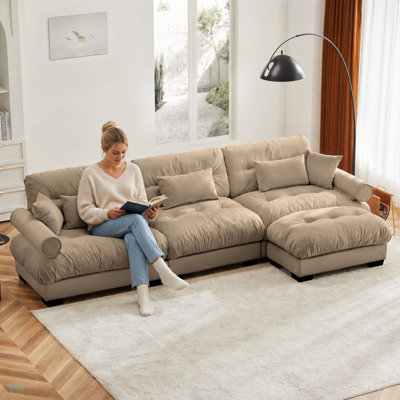 Canapé modulaire en velours surdimensionné Comfort