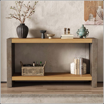 Console rétro Mirod - Design minimaliste classique avec placage en bois de qualité supérieure et finition vieillie
