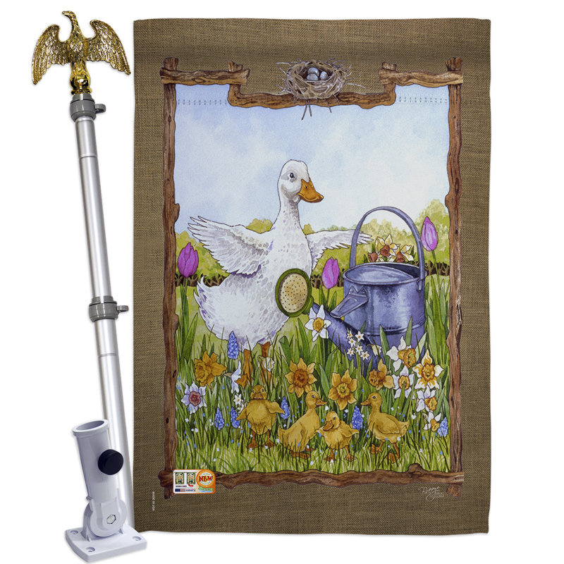 Ensemble de drapeaux en polyester 40 x 28 po Duck and Duckies