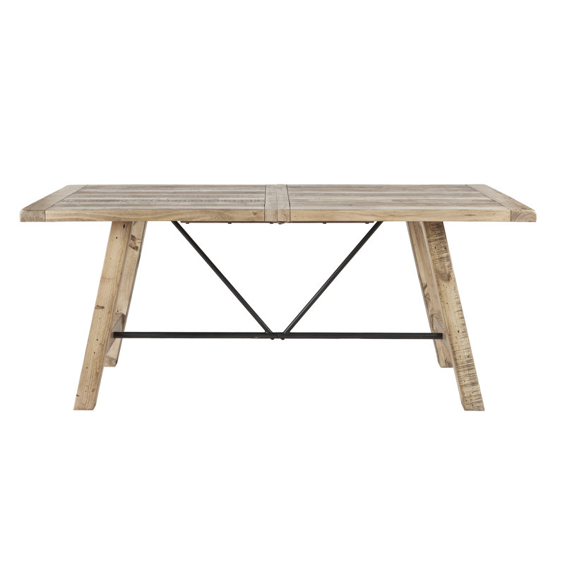 Table de salle à manger en bois massif Embrey, Naturel