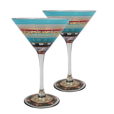Mosaic Carnival 7.25 oz. Martini Glass Set