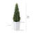 Adcock Faux Cedar Topiary Tree 4FT - UV Resistant Fake Cypress Tree with Big Planter and Decorative Plants-968402524-968402521