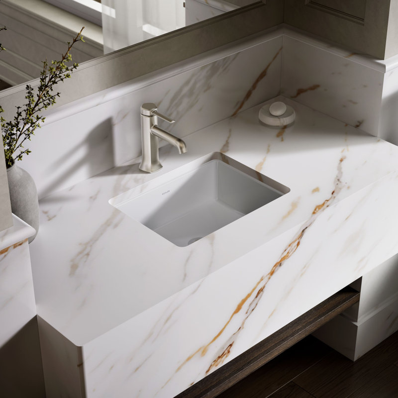 Under-Mount Bathroom Sink, White
