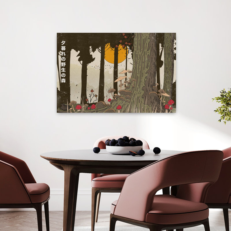 Art contemporain contemporain forêt éthérée organique d'automne, H 24 po x l 36 po