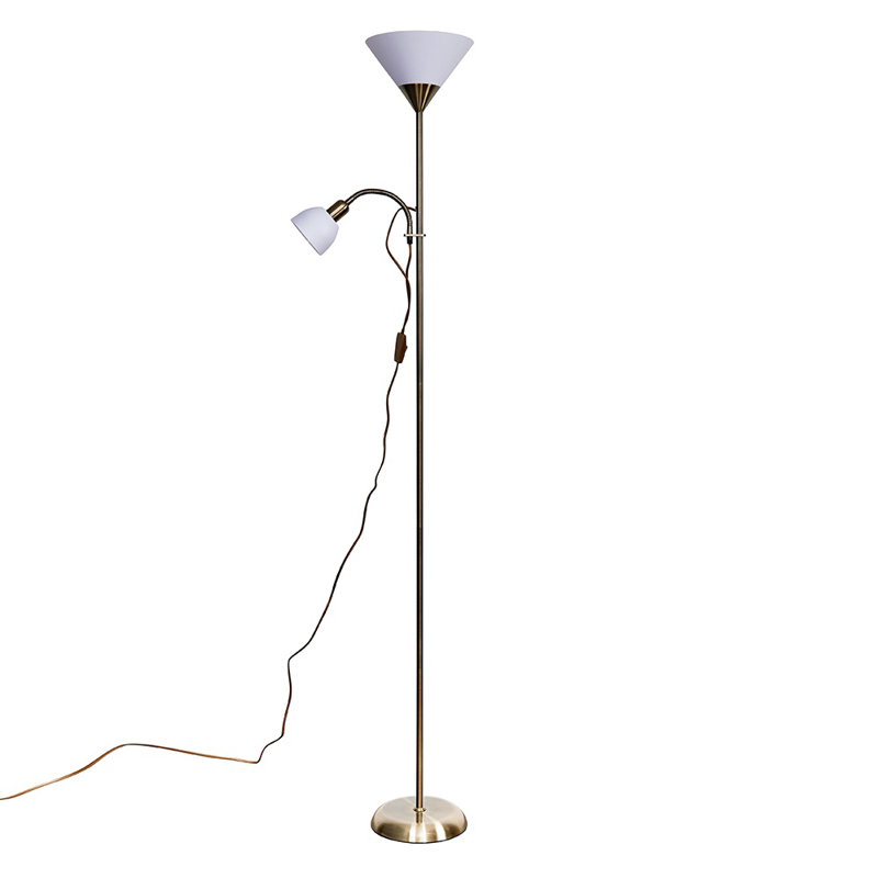 Hatton 176cm Torchiere Floor Lamp, Antique Brass, No