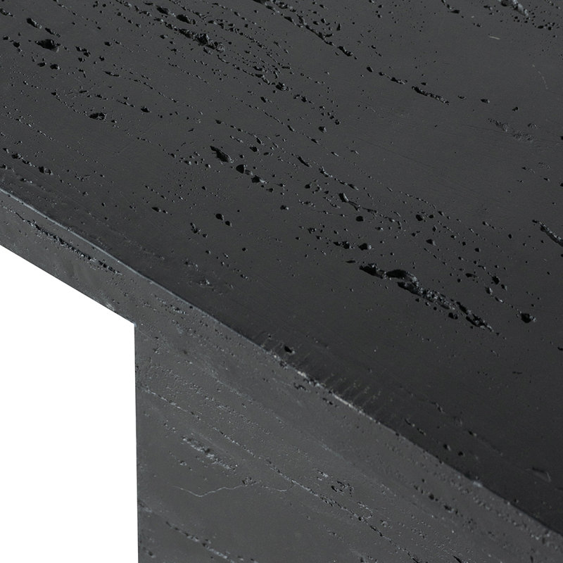 Table basse rectangulaire avec base à piédestal, Noir