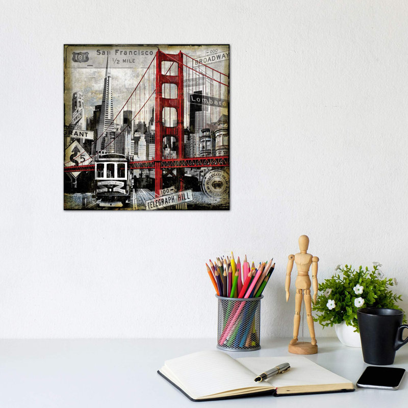 Landmarks San Francisco by Dylan Matthews - Wrapped Canvas Print, 66.04 cm H x 66.04 cm W x 1.91 cm D