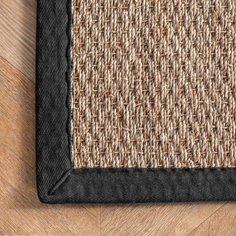 Ellicott Bamboo Slat / Seagrass Area Rug, Rectangle 61 x 91cm
