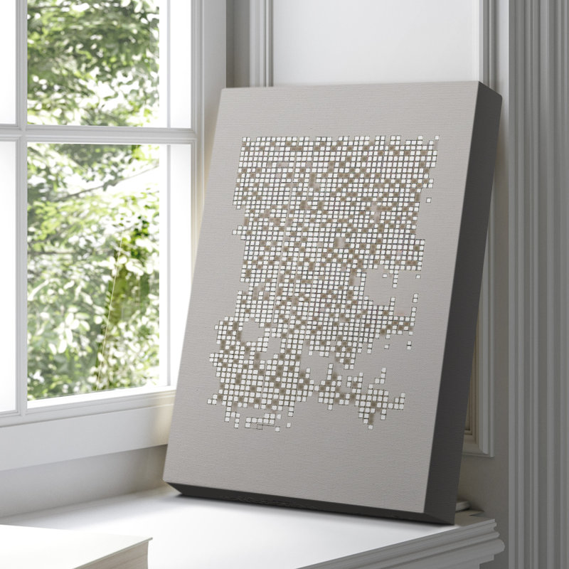 Toile tendue avec châssis abstrait CLVI - prêt à être accroché, H 18 po x l 12 po
