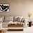 43'' W Rectangular Coffee Table with Tempered Glass Top, Walnut Finish, Drawers & Open Shelf