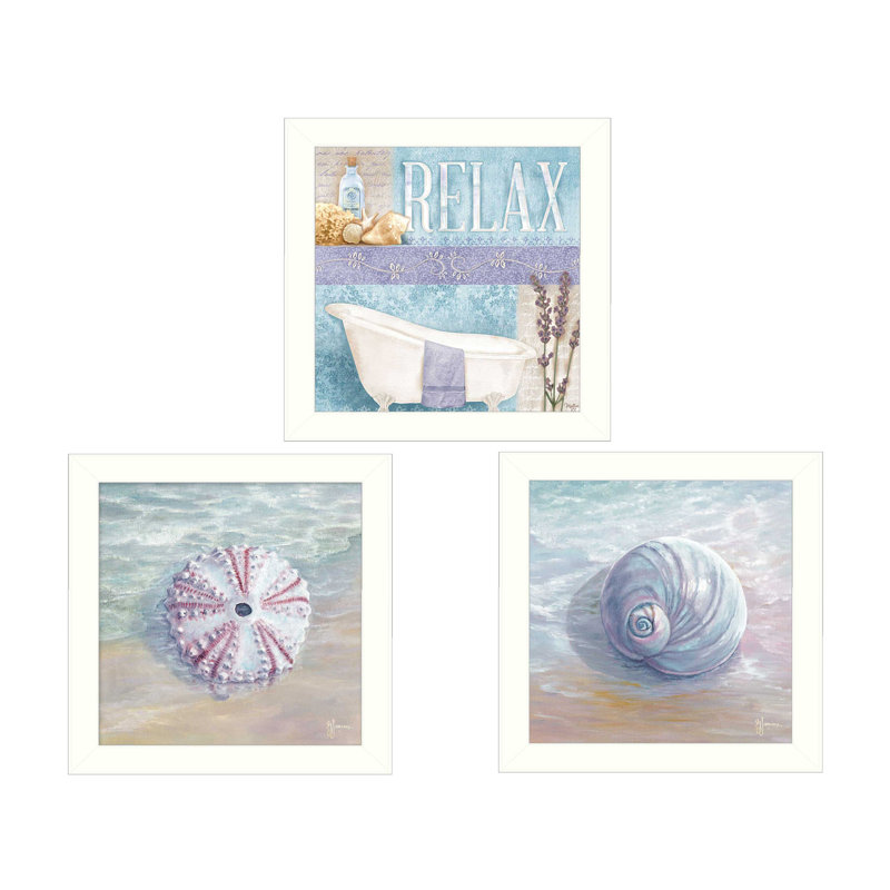 « shells i », ensemble de 3 reproductions d’art encadrées