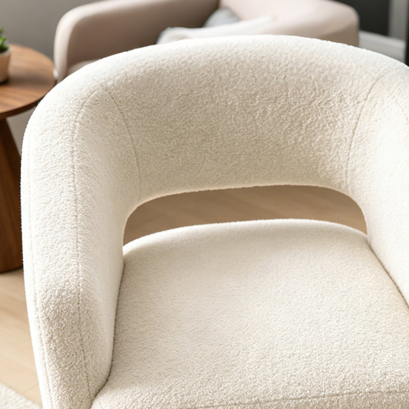 Fauteuil demi-tonneau pivotant Modern, Blanc