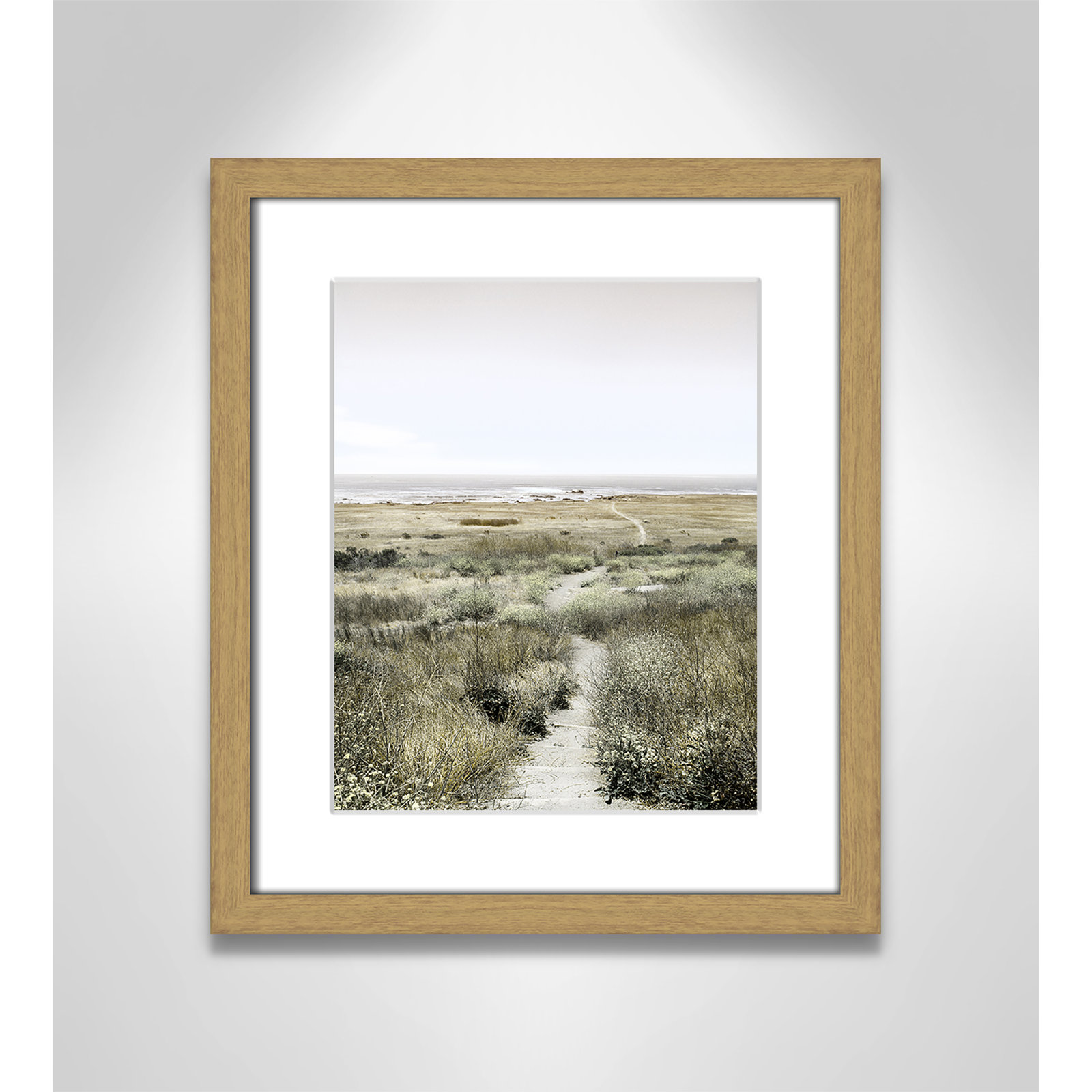 Toscani "Footpath to Paradise" Print, 13 W x 15 H x 0.75 D, Natural Wood Grain